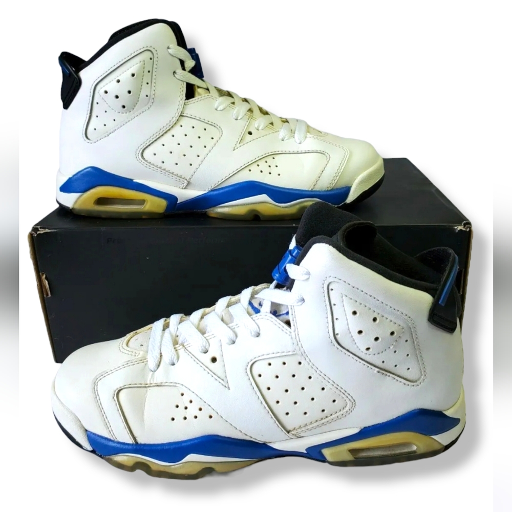 Nike Air Jordan 6 VI Retro Size 6.5Y / 8 Womens Sport Blue White 384665-107